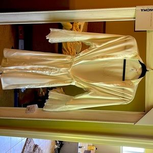 White satin robe for Bride
